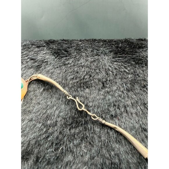 Vintage Southwestern 5 Strand Liquid Sterling Silver Weave with Teal Blue Beads - Picture 5 of 8